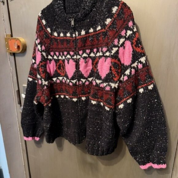 Pilcro Peace Love Icon Zip-Up Cardigan Sweater - Picture 10 of 16